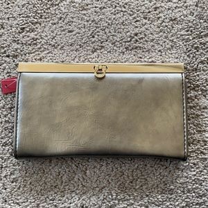 NWT Merona grey, pewter accordion wallet/ clutch